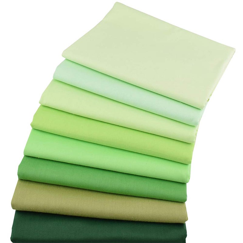 Hanjunzhao Green Solids Fat Quarters Fabric Bundles, Precut Quilting Sewing Fabric, 18 x 22 inches - Image 2